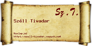 Széll Tivadar névjegykártya