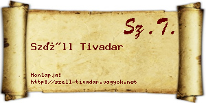 Széll Tivadar névjegykártya