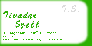 tivadar szell business card